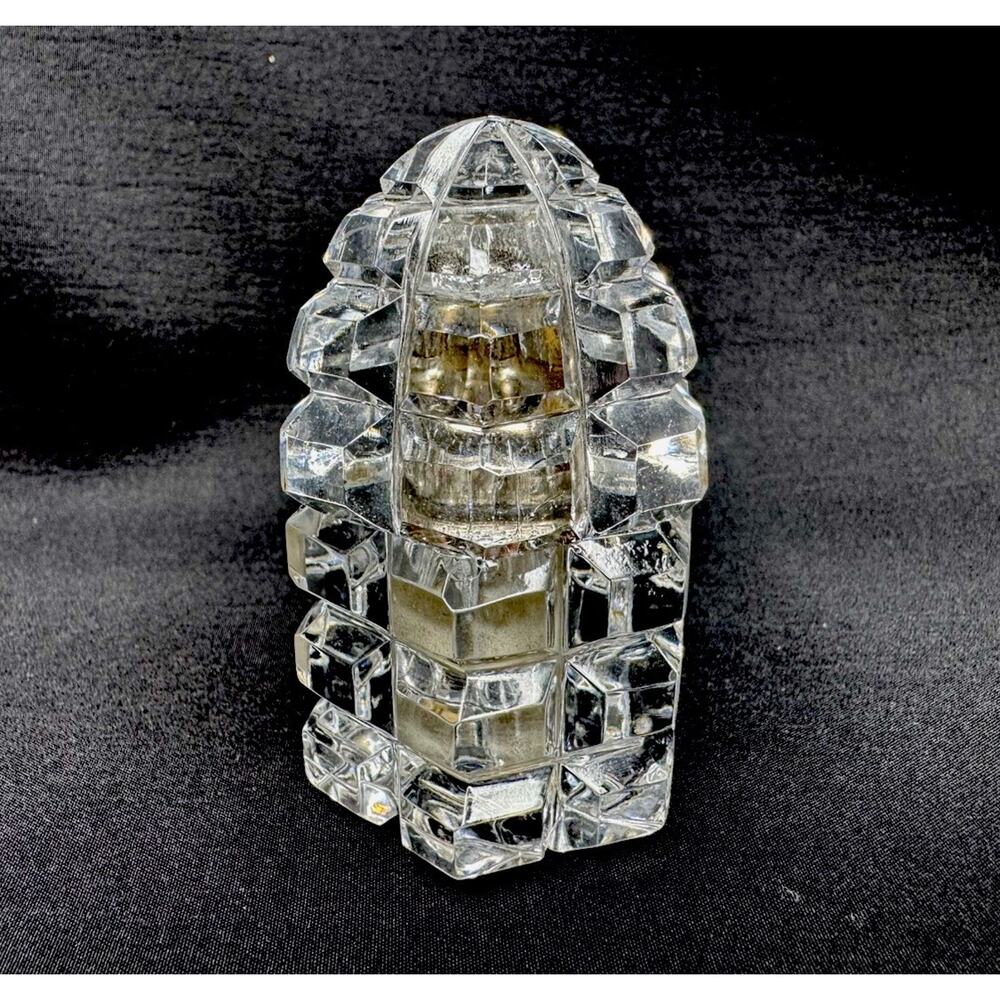 Vintage Mini Cut Crystal Table Desk Lighter Ronson Strikalite Insert 2.5” SPARKS